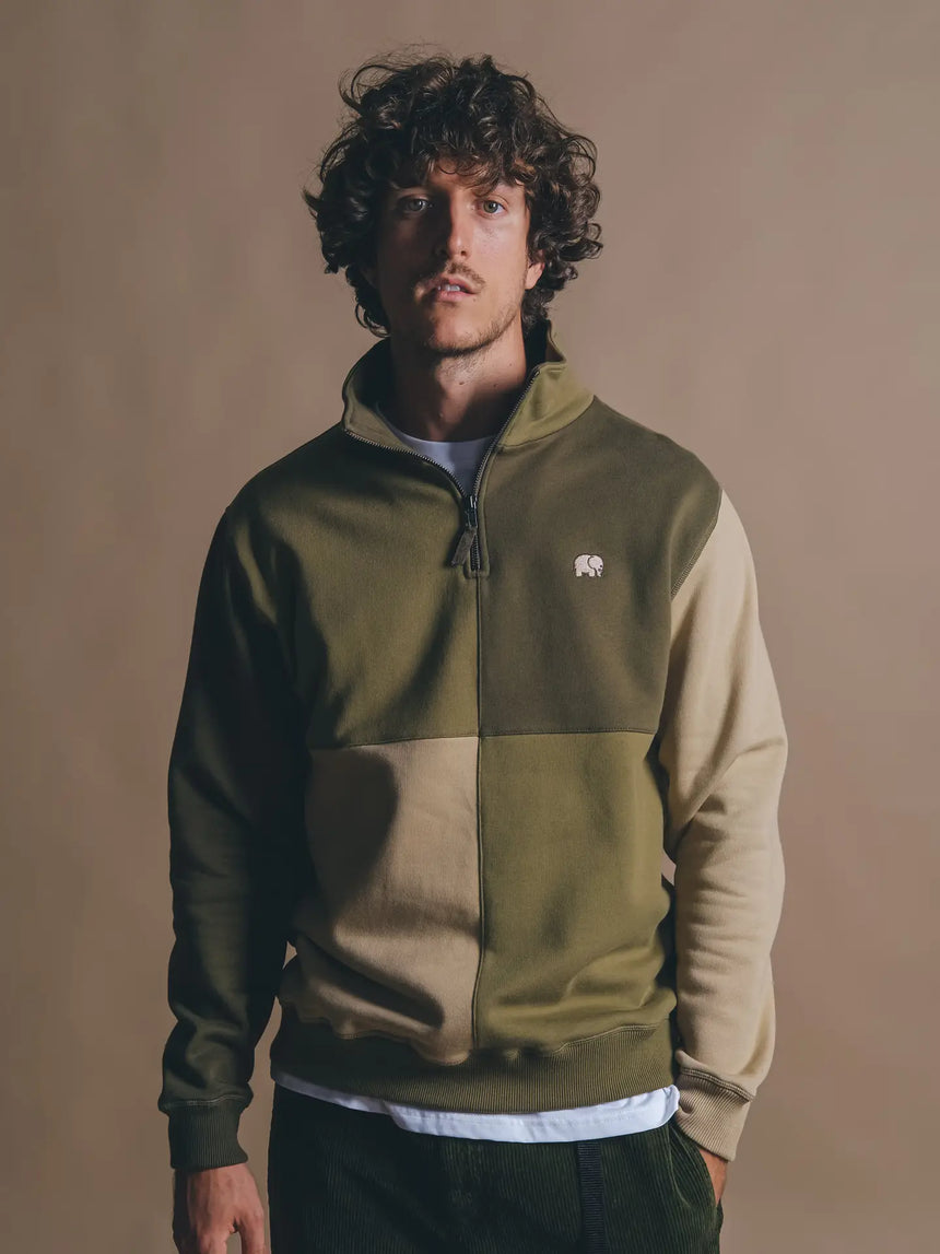 Sweat Demi Zip Homme Color Block