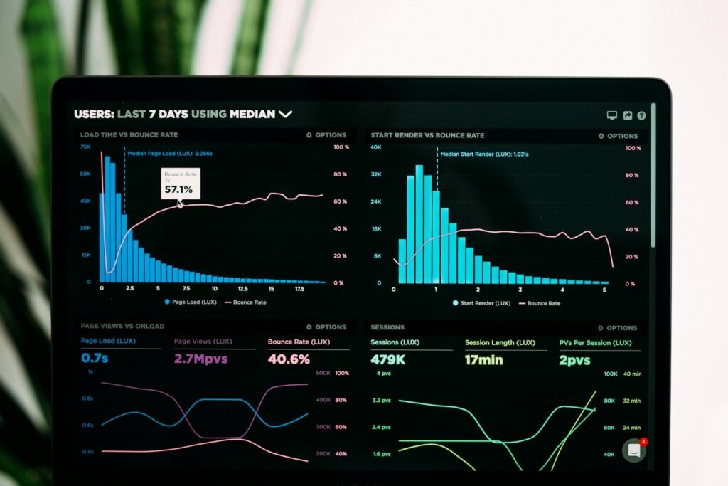 Statistiques de visites d’un site internet affichées sur un ordinateur